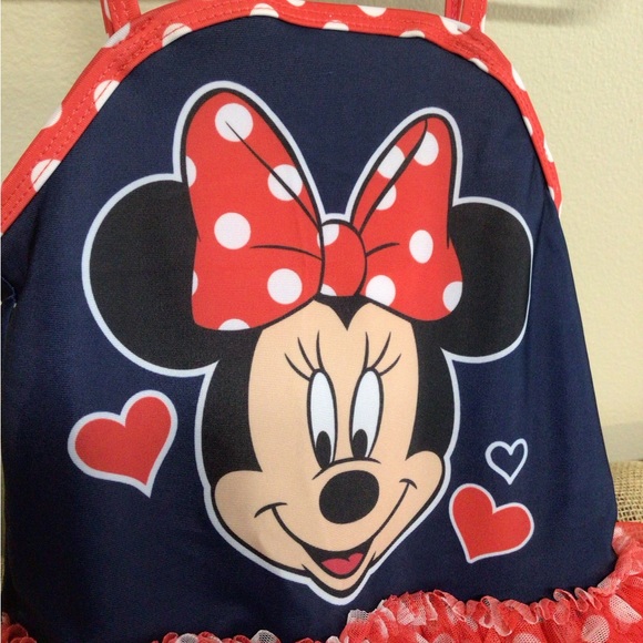 Disney Girls Minnie Mouse Swimsuit Size 4T ~ Excellent 🏖️⛱️🏝️ - Picture 10 of 16
